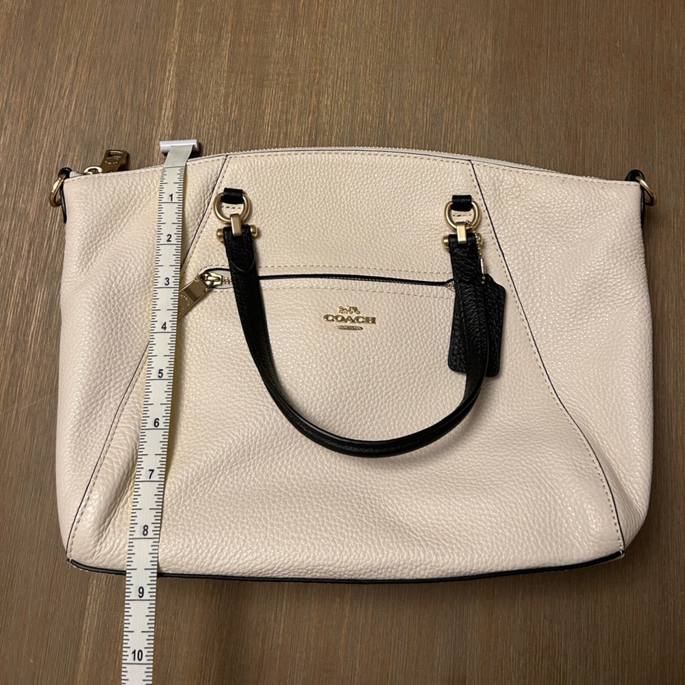 Coach Cream and Black Satchel - Picture 3 of 8